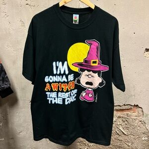 Peanuts Vintage 90s Lucy I'm Gonna Be A Witch Halloween Tee Charlie Brown Adult